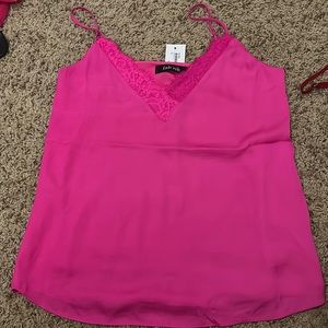 Pink lace front top